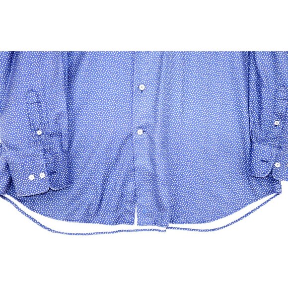 David Donahue Men’s Shirt Blue Cotton Long Sleeves Business Preppy Classic - Picture 5 of 8